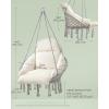 imageSONGMICS Hanging Chair Hammock Chair with Large Thick Cushion Boho Swing Chair for Bedroom Patio Balcony Garden Holds up to 264 lb Accessories Included Dove Gray UGDC042G11Dove Gray  Cream White