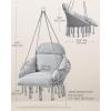 imageSONGMICS Hanging Chair Hammock Chair with Large Thick Cushion Boho Swing Chair for Bedroom Patio Balcony Garden Holds up to 264 lb Accessories Included Dove Gray UGDC042G11Dove Gray