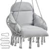 imageSONGMICS Hanging Chair Hammock Chair with Large Thick Cushion Boho Swing Chair for Bedroom Patio Balcony Garden Holds up to 264 lb Accessories Included Dove Gray UGDC042G11Dove Gray