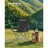 imageSONGMICS 2 Pack Folding Camping Chairs Load 330 lb Cup Holder and High Backrest HeavyDuty Structure for Lawn Garden Fishing TerraceBlack