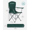 imageSONGMICS 2 Pack Folding Camping Chairs Load 330 lb Cup Holder and High Backrest HeavyDuty Structure for Lawn Garden Fishing TerraceDark Green