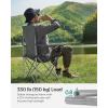 imageSONGMICS 2 Pack Folding Camping Chairs Load 330 lb Cup Holder and High Backrest HeavyDuty Structure for Lawn Garden Fishing TerraceSlate Gray