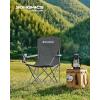imageSONGMICS 2 Pack Folding Camping Chairs Load 330 lb Cup Holder and High Backrest HeavyDuty Structure for Lawn Garden Fishing TerraceSlate Gray