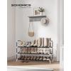 imageSONGMICS 3Tier Shoe Rack Shoe Storage for Hallway Closet Slim and SpaceSaving Metal Frame NonWoven Fabric Shelves Black ULSH053B01