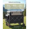 imageSONGMICS 40Gallon Collaspible Wagon Wagons Carts Foldable for Camping Garden Outdoor with Handle Holds up to 330 lb 4 Removable Wheels SpaceSaving Ink Black UGFW115B01Ink Black