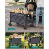 imageSONGMICS 40Gallon Collaspible Wagon Wagons Carts Foldable for Camping Garden Outdoor with Handle Holds up to 330 lb 4 Removable Wheels SpaceSaving Ink Black UGFW115B01Slate Gray