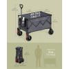 imageSONGMICS 40Gallon Collaspible Wagon Wagons Carts Foldable for Camping Garden Outdoor with Handle Holds up to 330 lb 4 Removable Wheels SpaceSaving Ink Black UGFW115B01Slate Gray