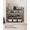 imageSONGMICS 5Tier Shoe Rack Shoe Storage for Hallway Closet Slim and SpaceSaving Metal Frame NonWoven Fabric Shelves Black ULSH55H