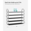 imageSONGMICS 5Tier Shoe Rack Shoe Storage for Hallway Closet Slim and SpaceSaving Metal Frame NonWoven Fabric Shelves Black ULSH55H