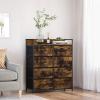 imageSONGMICS Drawer Dresser Closet Storage Dresser Chest of Drawers 8 Fabric Drawers and Metal Frame with Handles Rustic Brown and Black ULTS124B01