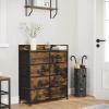 imageSONGMICS Drawer Dresser Closet Storage Dresser Chest of Drawers 8 Fabric Drawers and Metal Frame with Handles Rustic Brown and Black ULTS124B01