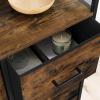 imageSONGMICS Drawer Dresser Closet Storage Dresser Chest of Drawers 8 Fabric Drawers and Metal Frame with Handles Rustic Brown and Black ULTS124B01