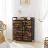imageSONGMICS Drawer Dresser Closet Storage Dresser Chest of Drawers 8 Fabric Drawers and Metal Frame with Handles Rustic Brown and Black ULTS124B01