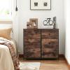 imageSONGMICS Dresser Storage Unit with 6 Easy Pull Fabric Drawers Dresser Drawer Organizer Unit with Metal Frame Wooden Tabletop for Closet Black ULTS23HBrown  Black