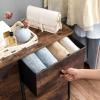 imageSONGMICS Dresser Storage Unit with 6 Easy Pull Fabric Drawers Dresser Drawer Organizer Unit with Metal Frame Wooden Tabletop for Closet Black ULTS23HBrown  Black