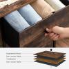 imageSONGMICS Dresser Storage Unit with 6 Easy Pull Fabric Drawers Dresser Drawer Organizer Unit with Metal Frame Wooden Tabletop for Closet Black ULTS23HBrown  Black