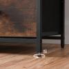 imageSONGMICS Dresser Storage Unit with 6 Easy Pull Fabric Drawers Dresser Drawer Organizer Unit with Metal Frame Wooden Tabletop for Closet Black ULTS23HBrown  Black