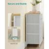 imageSONGMICS Dresser Storage Unit with 6 Easy Pull Fabric Drawers Dresser Drawer Organizer Unit with Metal Frame Wooden Tabletop for Closet Black ULTS23HCream White  Oak