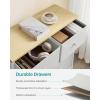 imageSONGMICS Dresser Storage Unit with 6 Easy Pull Fabric Drawers Dresser Drawer Organizer Unit with Metal Frame Wooden Tabletop for Closet Black ULTS23HCream White  Oak