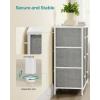imageSONGMICS Dresser Storage Unit with 6 Easy Pull Fabric Drawers Dresser Drawer Organizer Unit with Metal Frame Wooden Tabletop for Closet Black ULTS23HDove Gray  Cream White