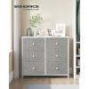 imageSONGMICS Dresser Storage Unit with 6 Easy Pull Fabric Drawers Dresser Drawer Organizer Unit with Metal Frame Wooden Tabletop for Closet Black ULTS23HDove Gray  Cream White