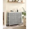imageSONGMICS Dresser Storage Unit with 6 Easy Pull Fabric Drawers Dresser Drawer Organizer Unit with Metal Frame Wooden Tabletop for Closet Black ULTS23HDove Gray  Cream White