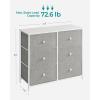 imageSONGMICS Dresser Storage Unit with 6 Easy Pull Fabric Drawers Dresser Drawer Organizer Unit with Metal Frame Wooden Tabletop for Closet Black ULTS23HDove Gray  Cream White