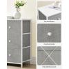 imageSONGMICS Dresser Storage Unit with 6 Easy Pull Fabric Drawers Dresser Drawer Organizer Unit with Metal Frame Wooden Tabletop for Closet Black ULTS23HDove Gray  Cream White