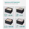 imageSONGMICS Dresser Storage Unit with 6 Easy Pull Fabric Drawers Dresser Drawer Organizer Unit with Metal Frame Wooden Tabletop for Closet Black ULTS23HEbony Black  Rustic Brown