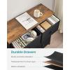 imageSONGMICS Dresser Storage Unit with 6 Easy Pull Fabric Drawers Dresser Drawer Organizer Unit with Metal Frame Wooden Tabletop for Closet Black ULTS23HEbony Black  Rustic Brown