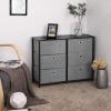 imageSONGMICS Dresser Storage Unit with 6 Easy Pull Fabric Drawers Dresser Drawer Organizer Unit with Metal Frame Wooden Tabletop for Closet Black ULTS23HGrey