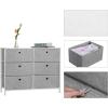 imageSONGMICS Dresser Storage Unit with 6 Easy Pull Fabric Drawers Dresser Drawer Organizer Unit with Metal Frame Wooden Tabletop for Closet Black ULTS23HLight Gray