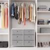 imageSONGMICS Dresser Storage Unit with 6 Easy Pull Fabric Drawers Dresser Drawer Organizer Unit with Metal Frame Wooden Tabletop for Closet Black ULTS23HLight Gray
