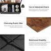imageSONGMICS Rustic Nightstand Industrial Bedside Table with Drawer 2 Shelves Fabric Drawer Dresser End Table with Wooden Top and Front Rustic Brown and Black ULGS20H2 Drawers