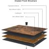 imageSONGMICS Rustic Nightstand Industrial Bedside Table with Drawer 2 Shelves Fabric Drawer Dresser End Table with Wooden Top and Front Rustic Brown and Black ULGS20H1 Drawer