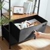 imageSONGMICS Rustic Nightstand Industrial Bedside Table with Drawer 2 Shelves Fabric Drawer Dresser End Table with Wooden Top and Front Rustic Brown and Black ULGS20H2 Drawers