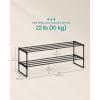 imageSONGMICS Shoe Rack 3Tier Shoe Organizer Metal Storage Shelf Upright or Upside Down for 1620 Pairs Stackable for Entryway 118 x 362 x 217 Inches Black ULSA303B02Black