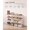 imageSONGMICS Shoe Rack 3Tier Shoe Organizer Metal Storage Shelf Upright or Upside Down for 1620 Pairs Stackable for Entryway 118 x 362 x 217 Inches Black ULSA303B02Jelly Pink