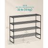 imageSONGMICS Shoe Rack 3Tier Shoe Organizer Metal Storage Shelf Upright or Upside Down for 1620 Pairs Stackable for Entryway 118 x 362 x 217 Inches Black ULSA303B02Black