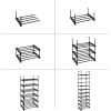 imageSONGMICS Shoe Rack 3Tier Shoe Organizer Metal Storage Shelf Upright or Upside Down for 1620 Pairs Stackable for Entryway 118 x 362 x 217 Inches Black ULSA303B02Black