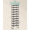 imageSONGMICS Shoe Rack 3Tier Shoe Organizer Metal Storage Shelf Upright or Upside Down for 1620 Pairs Stackable for Entryway 118 x 362 x 217 Inches Black ULSA303B02Black