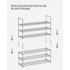 imageSONGMICS Shoe Rack 3Tier Shoe Organizer Metal Storage Shelf Upright or Upside Down for 1620 Pairs Stackable for Entryway 118 x 362 x 217 Inches Black ULSA303B02Grey