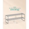 imageSONGMICS Shoe Rack 3Tier Shoe Organizer Metal Storage Shelf Upright or Upside Down for 1620 Pairs Stackable for Entryway 118 x 362 x 217 Inches Black ULSA303B02Grey