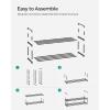 imageSONGMICS Shoe Rack 3Tier Shoe Organizer Metal Storage Shelf Upright or Upside Down for 1620 Pairs Stackable for Entryway 118 x 362 x 217 Inches Black ULSA303B02Black