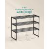 imageSONGMICS Shoe Rack 3Tier Shoe Organizer Metal Storage Shelf Upright or Upside Down for 1620 Pairs Stackable for Entryway 118 x 362 x 217 Inches Black ULSA303B02Black