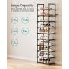 imageSONGMICS Shoe Rack 3Tier Shoe Organizer Metal Storage Shelf Upright or Upside Down for 1620 Pairs Stackable for Entryway 118 x 362 x 217 Inches Black ULSA303B02Black