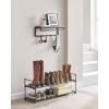imageSONGMICS Shoe Rack 3Tier Shoe Organizer Metal Storage Shelf Upright or Upside Down for 1620 Pairs Stackable for Entryway 118 x 362 x 217 Inches Black ULSA303B02Black