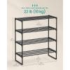 imageSONGMICS Shoe Rack 3Tier Shoe Organizer Metal Storage Shelf Upright or Upside Down for 1620 Pairs Stackable for Entryway 118 x 362 x 217 Inches Black ULSA303B02Black