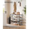 imageSONGMICS Shoe Rack 3Tier Shoe Organizer Metal Storage Shelf Upright or Upside Down for 1620 Pairs Stackable for Entryway 118 x 362 x 217 Inches Black ULSA303B02Black
