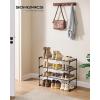 imageSONGMICS Shoe Rack 3Tier Shoe Organizer Metal Storage Shelf Upright or Upside Down for 1620 Pairs Stackable for Entryway 118 x 362 x 217 Inches Black ULSA303B02Black
